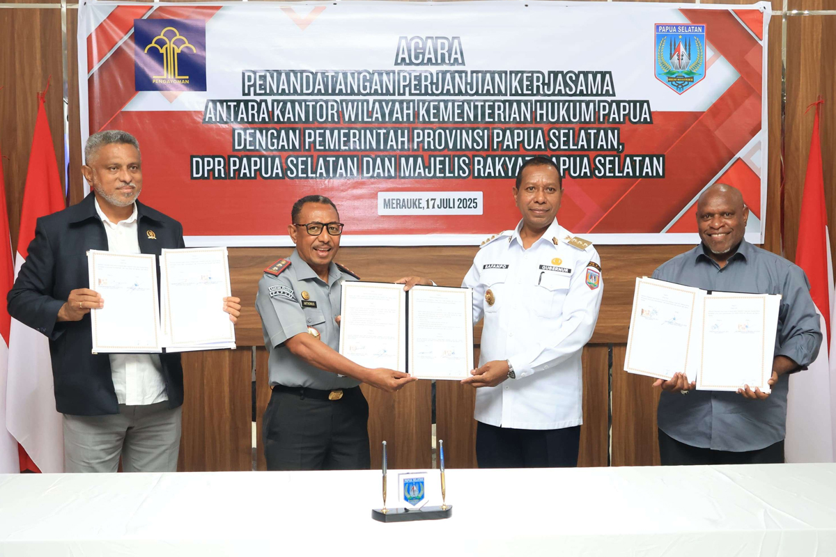 Percepat Regulasi Daerah, Papua Selatan Teken Kerjasama Hukum Strategis