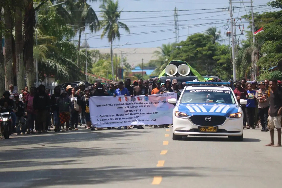 Solidaritas Pemuda dan Pencari Kerja Papua Selatan Tuntut Kepastian Kuota OAP