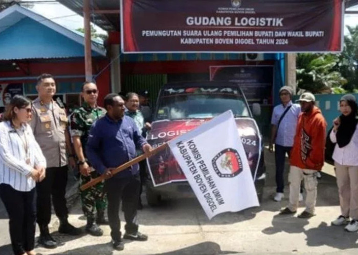 Pengamanan Ketat Warnai Distribusi Logistik PSU Pilkada 2024 di Boven Digoel