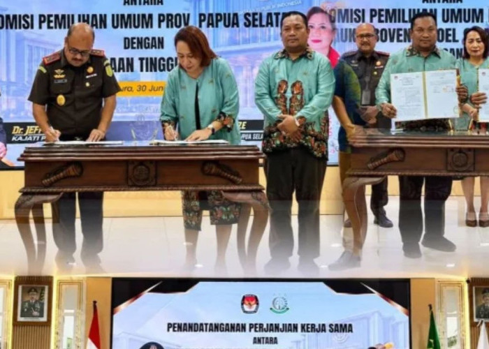 Perkuat Hubungan Lembaga: KPU Papua Selatan dan Kejaksaan Tingkatkan Sinergi Lewat Perjanjian Kerja Sama